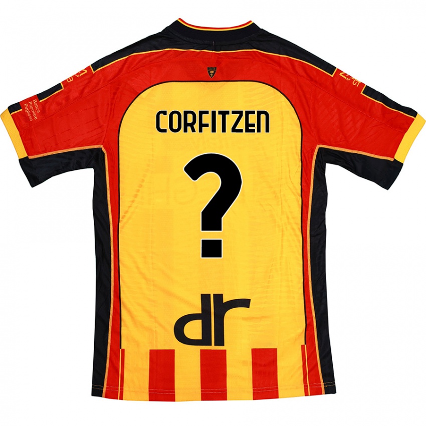 Kinder Jeppe Corfitzen #0 Gelb Rot Heimtrikot Trikot 2024/25 T-Shirt Schweiz