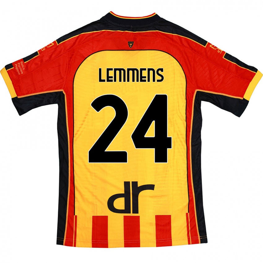 Kinder Mats Lemmens #24 Gelb Rot Heimtrikot Trikot 2024/25 T-Shirt Schweiz