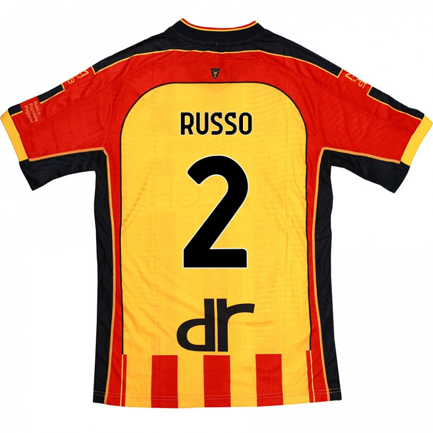 Enfant Maillot Luca Russo #2 Jaune Rouge Tenues Domicile 2024/25 T-Shirt Suisse