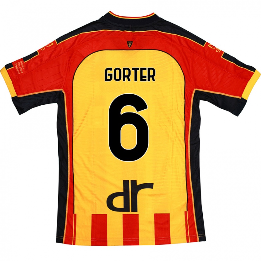 Kinder Olaf Gorter #6 Gelb Rot Heimtrikot Trikot 2024/25 T-Shirt Schweiz