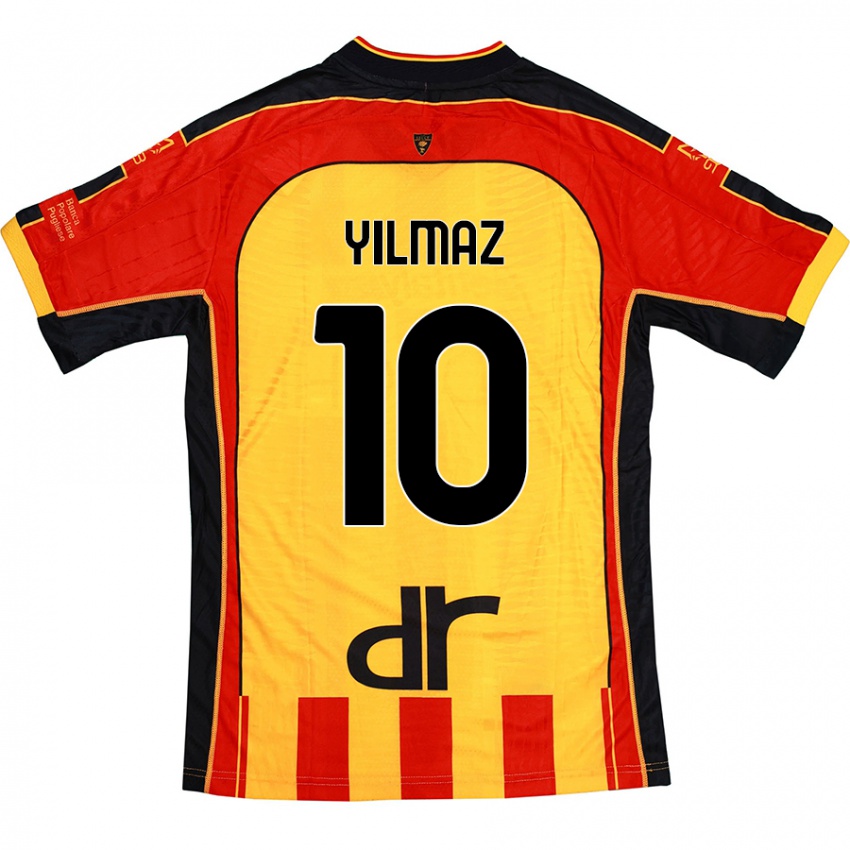 Enfant Maillot Enes Yilmaz #10 Jaune Rouge Tenues Domicile 2024/25 T-Shirt Suisse