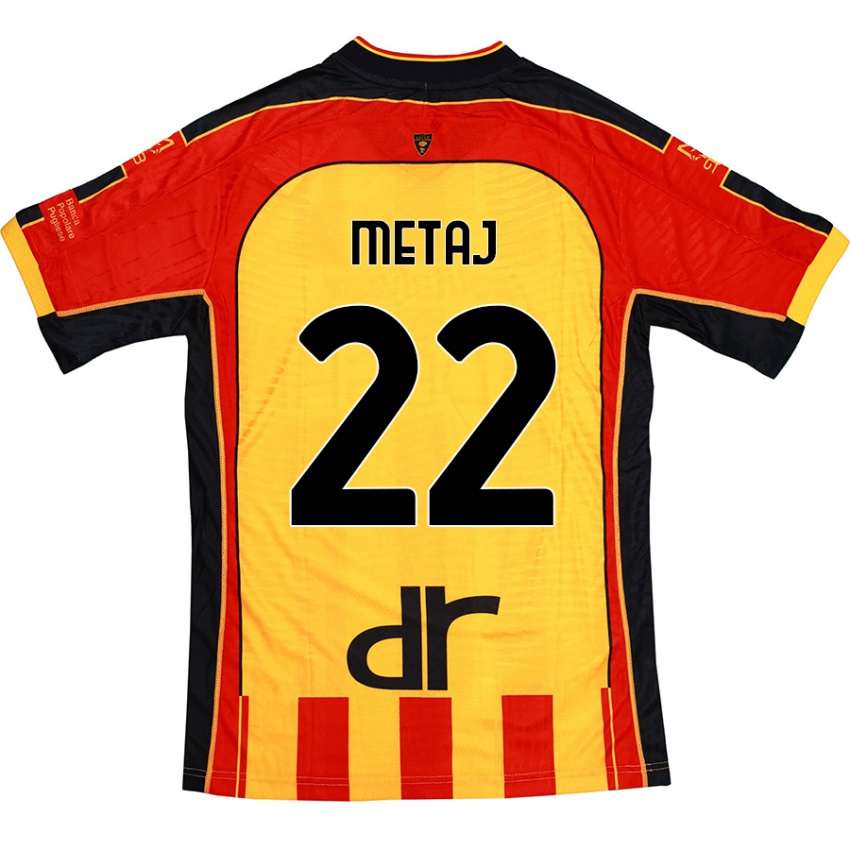 Enfant Maillot Dejvi Metaj #22 Jaune Rouge Tenues Domicile 2024/25 T-Shirt Suisse