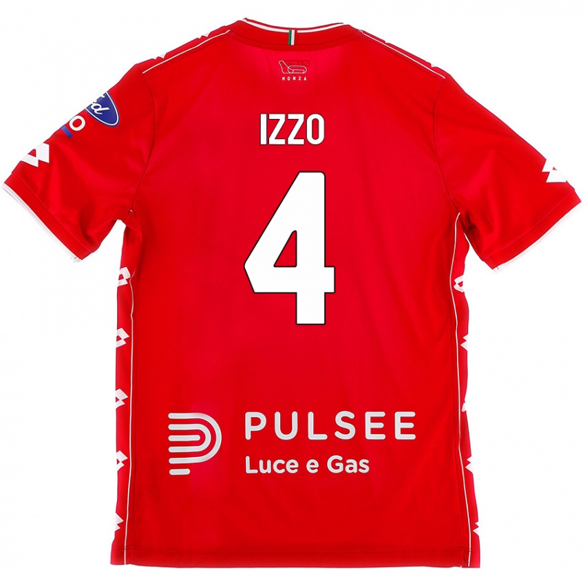 Enfant Maillot Armando Izzo #4 Rouge Blanc Tenues Domicile 2024/25 T-Shirt Suisse