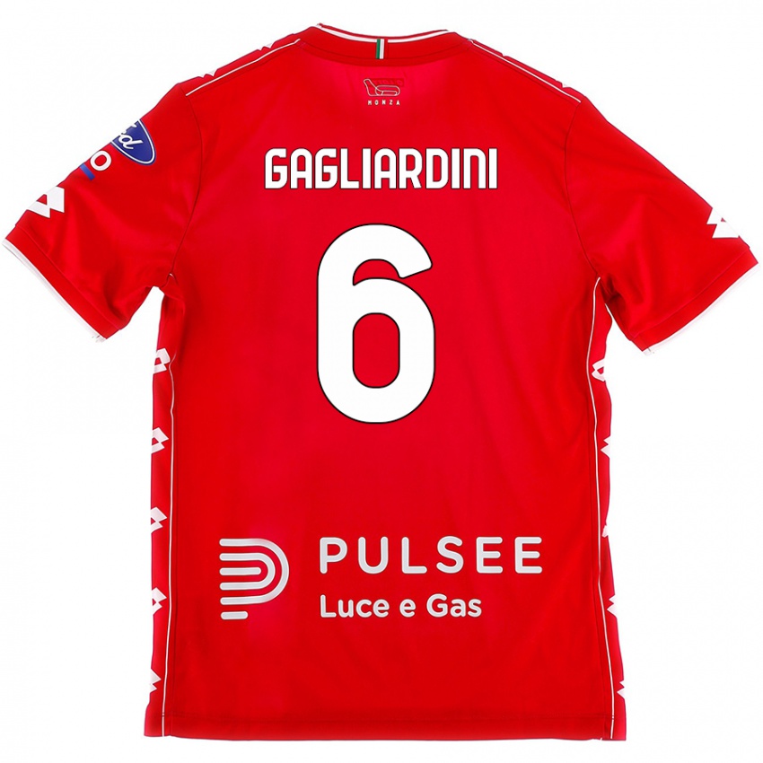 Enfant Maillot Roberto Gagliardini #6 Rouge Blanc Tenues Domicile 2024/25 T-Shirt Suisse