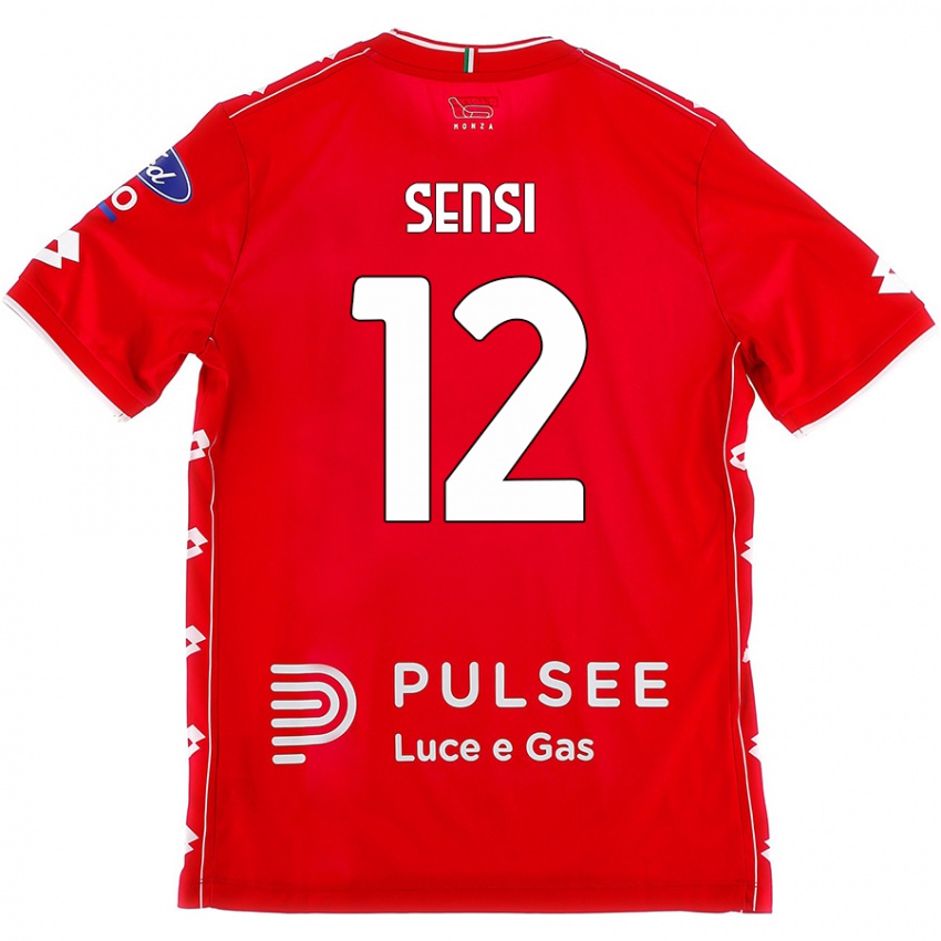 Enfant Maillot Stefano Sensi #12 Rouge Blanc Tenues Domicile 2024/25 T-Shirt Suisse