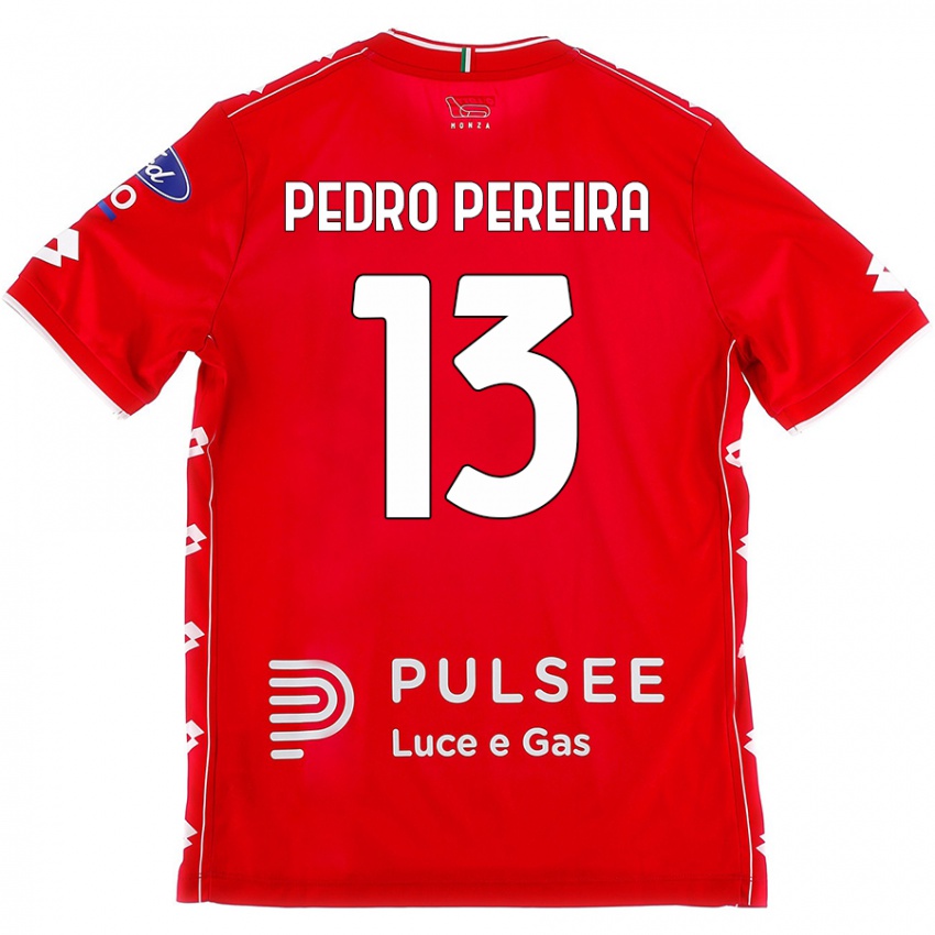 Enfant Maillot Pedro Pereira #13 Rouge Blanc Tenues Domicile 2024/25 T-Shirt Suisse