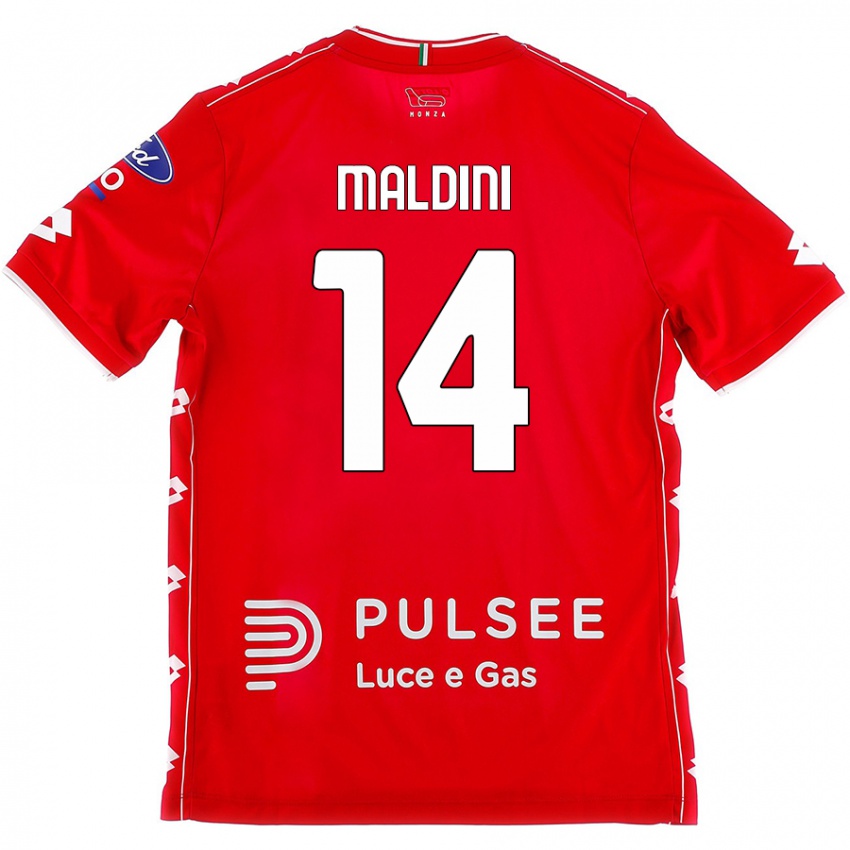 Enfant Maillot Daniel Maldini #14 Rouge Blanc Tenues Domicile 2024/25 T-Shirt Suisse