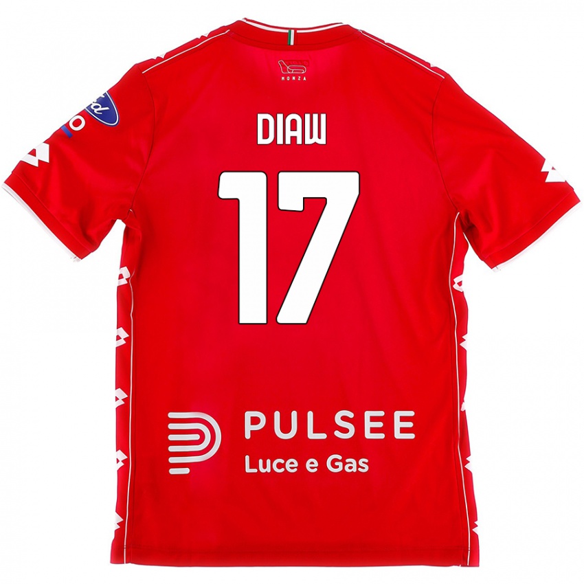 Enfant Maillot Davide Diaw #17 Rouge Blanc Tenues Domicile 2024/25 T-Shirt Suisse