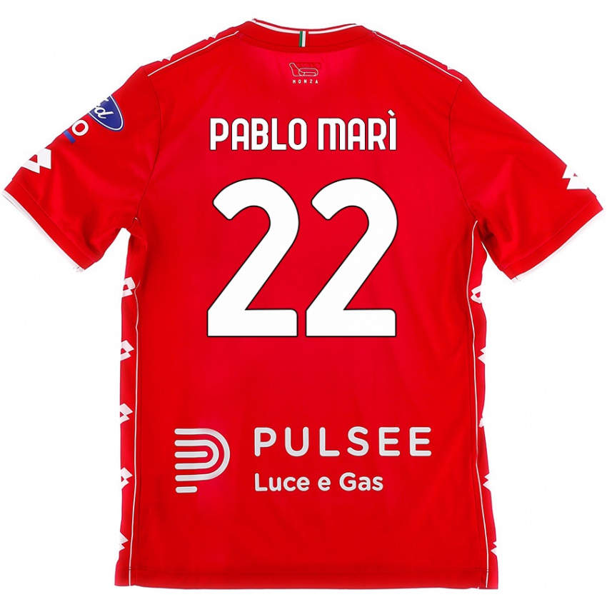 Enfant Maillot Pablo Marí #22 Rouge Blanc Tenues Domicile 2024/25 T-Shirt Suisse