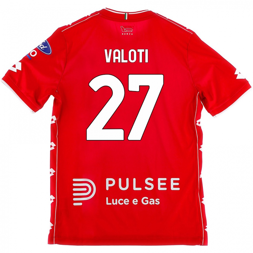 Enfant Maillot Mattia Valoti #27 Rouge Blanc Tenues Domicile 2024/25 T-Shirt Suisse