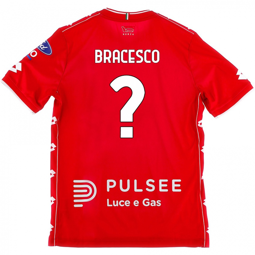 Enfant Maillot Riccardo Bracesco #0 Rouge Blanc Tenues Domicile 2024/25 T-Shirt Suisse