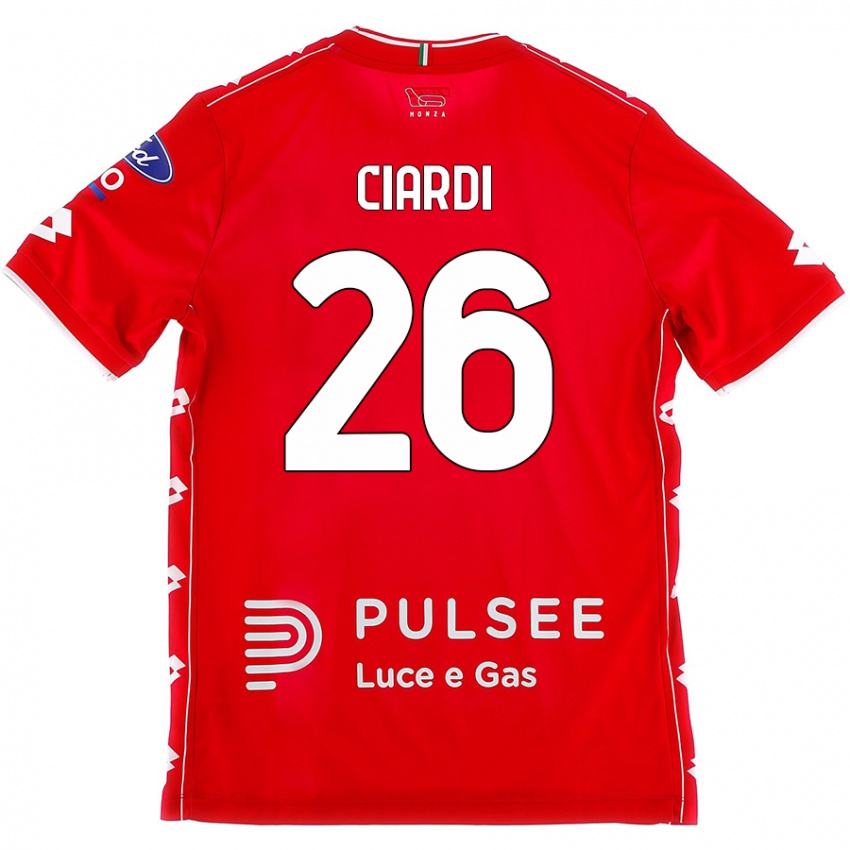 Enfant Maillot Tommaso Ciardi #26 Rouge Blanc Tenues Domicile 2024/25 T-Shirt Suisse