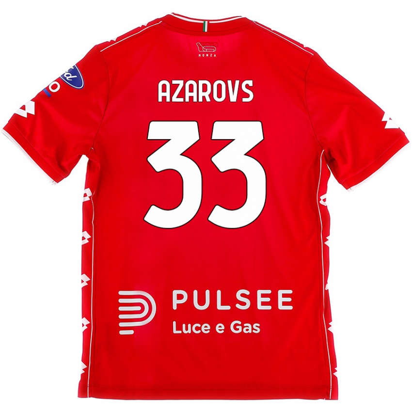 Enfant Maillot Timurs Azarovs #33 Rouge Blanc Tenues Domicile 2024/25 T-Shirt Suisse