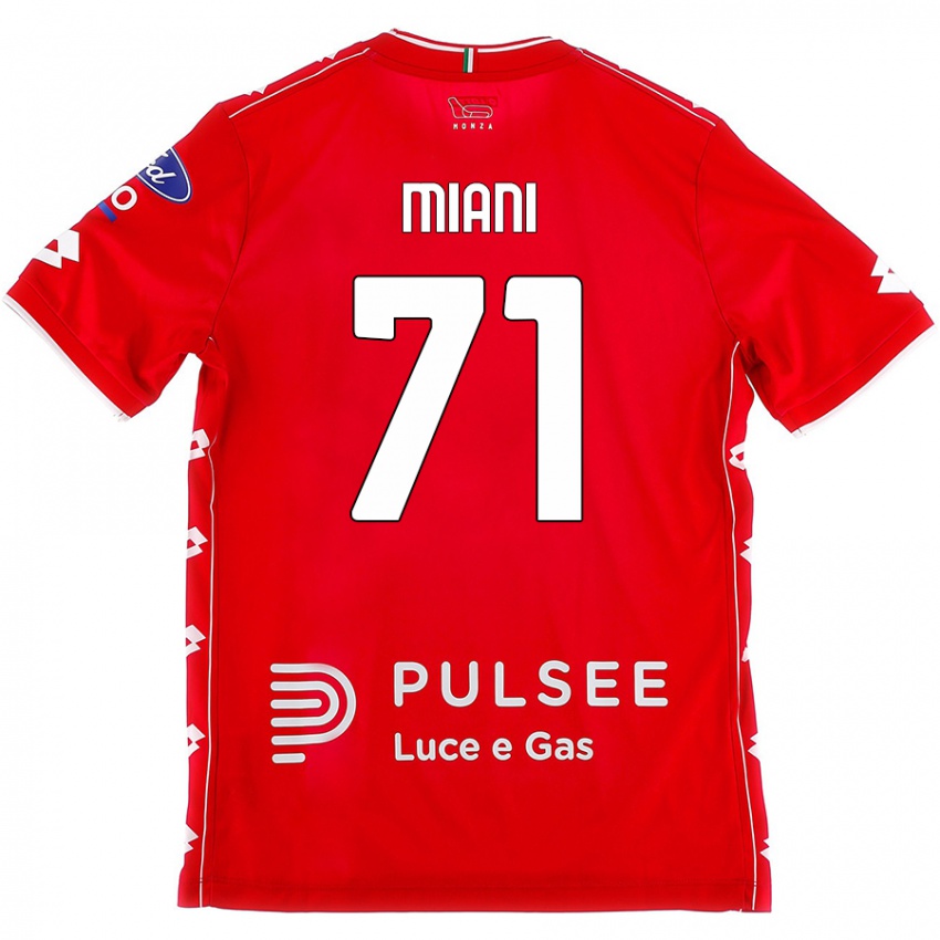 Enfant Maillot Arthur Miani #71 Rouge Blanc Tenues Domicile 2024/25 T-Shirt Suisse