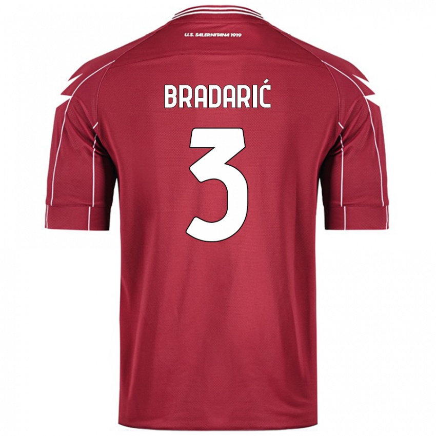 Kinder Domagoj Bradarić #3 Burgundrot Heimtrikot Trikot 2024/25 T-Shirt Schweiz