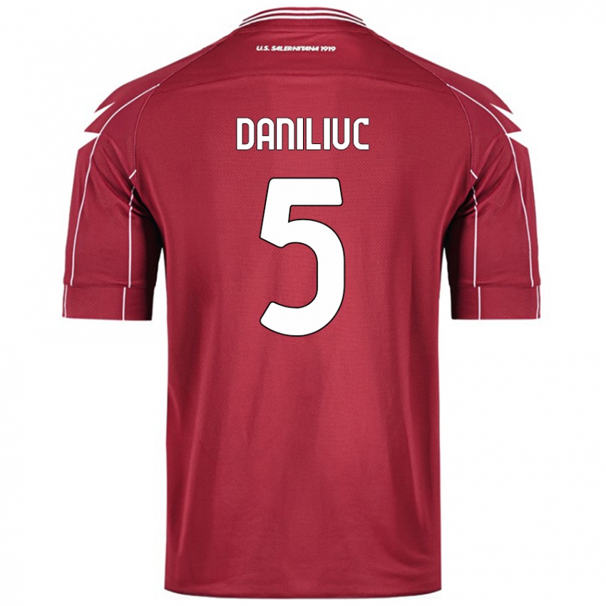 Kinder Flavius Daniliuc #5 Burgundrot Heimtrikot Trikot 2024/25 T-Shirt Schweiz