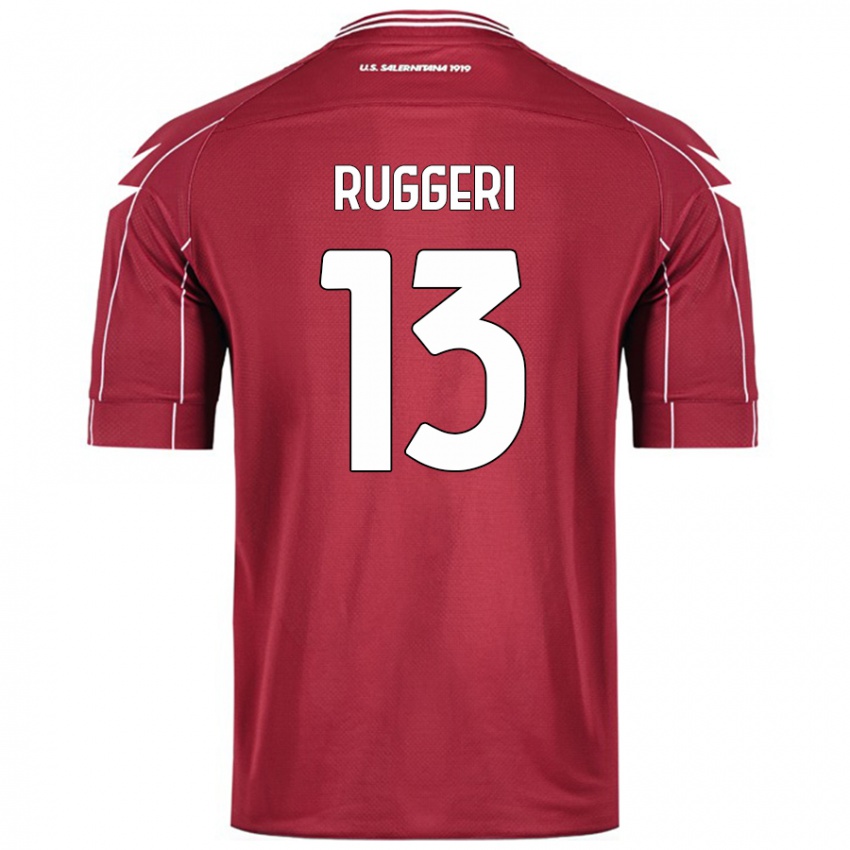 Kinder Fabio Ruggeri #13 Burgundrot Heimtrikot Trikot 2024/25 T-Shirt Schweiz