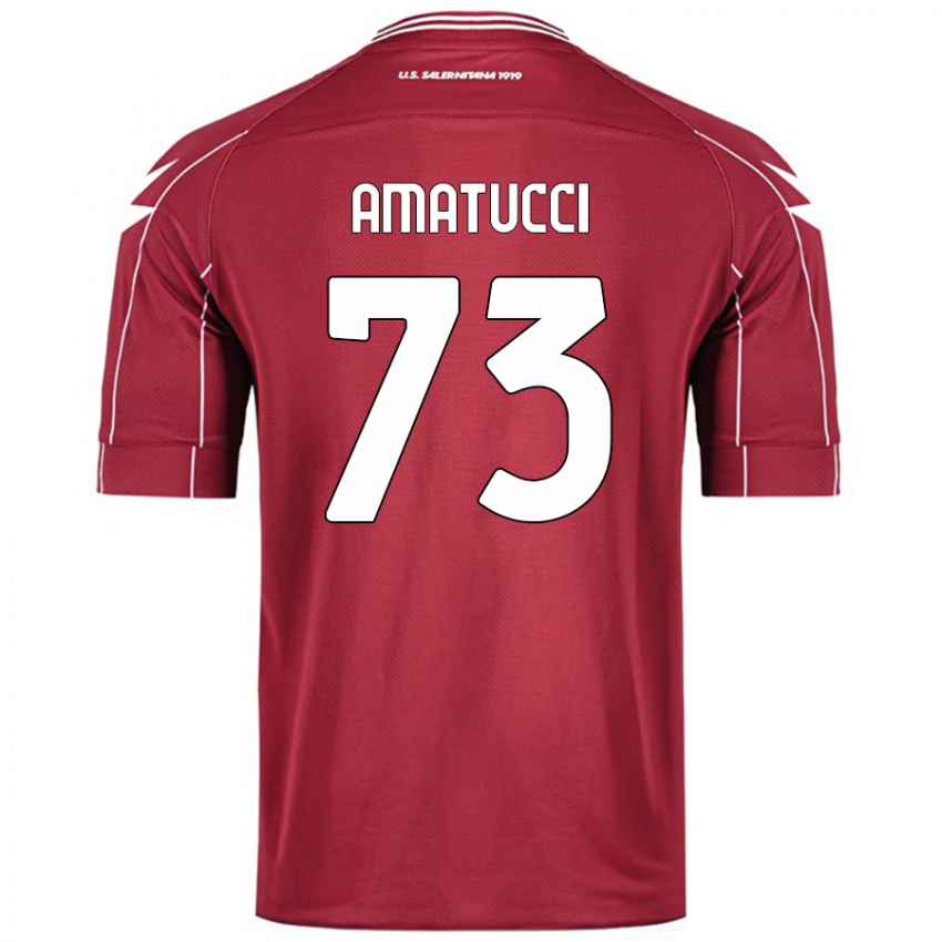 Kinder Lorenzo Amatucci #73 Burgundrot Heimtrikot Trikot 2024/25 T-Shirt Schweiz