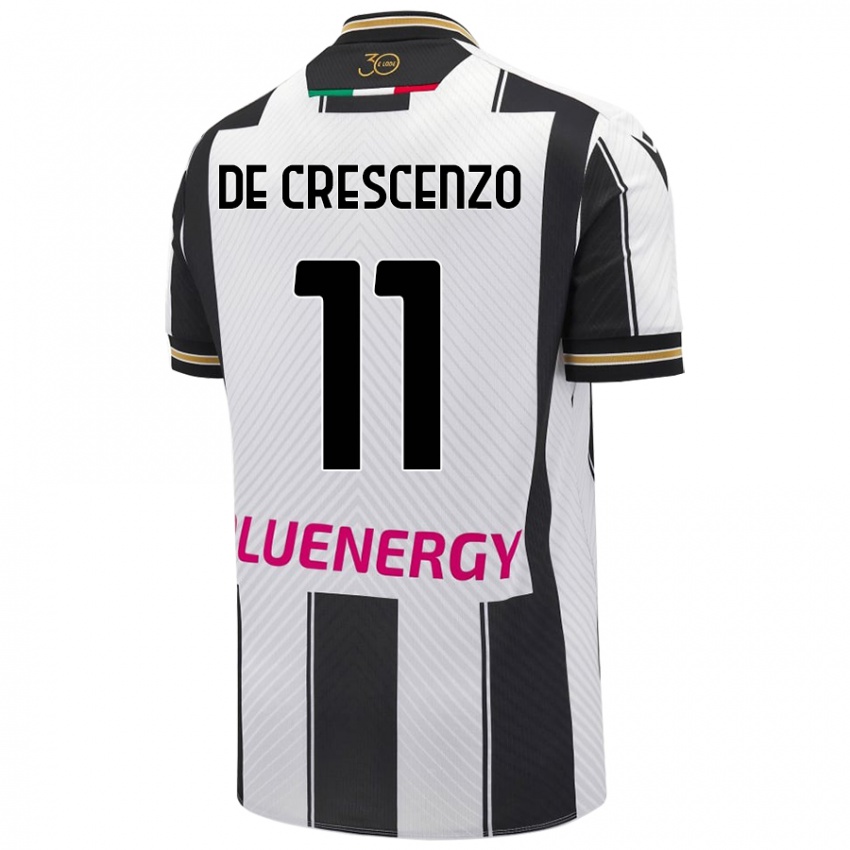 Kinder Marco De Crescenzo #11 Weiß Schwarz Heimtrikot Trikot 2024/25 T-Shirt Schweiz