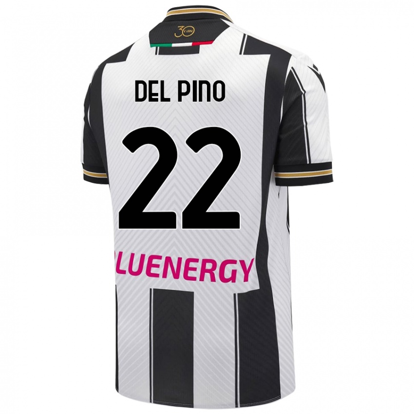 Kinder Lorenzo Del Pino #22 Weiß Schwarz Heimtrikot Trikot 2024/25 T-Shirt Schweiz