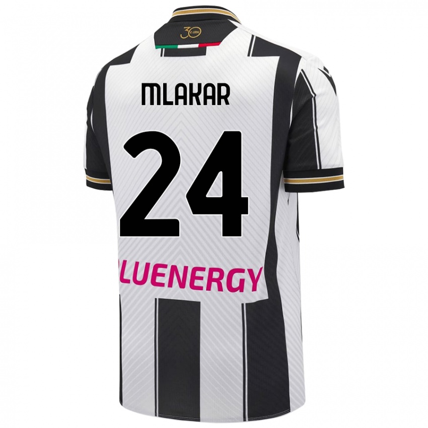 Kinder Lorenzo Mlakar #24 Weiß Schwarz Heimtrikot Trikot 2024/25 T-Shirt Schweiz