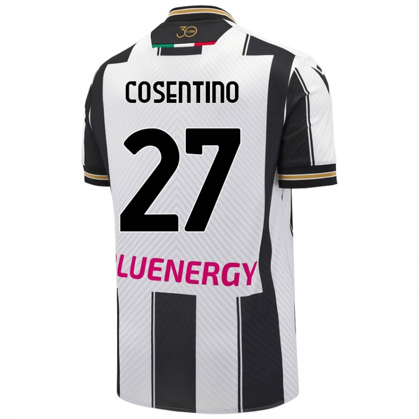 Kinder Sergio Cosentino #27 Weiß Schwarz Heimtrikot Trikot 2024/25 T-Shirt Schweiz