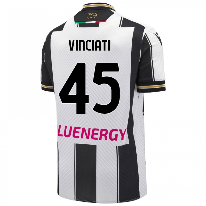 Kinder Giulio Vinciati #45 Weiß Schwarz Heimtrikot Trikot 2024/25 T-Shirt Schweiz