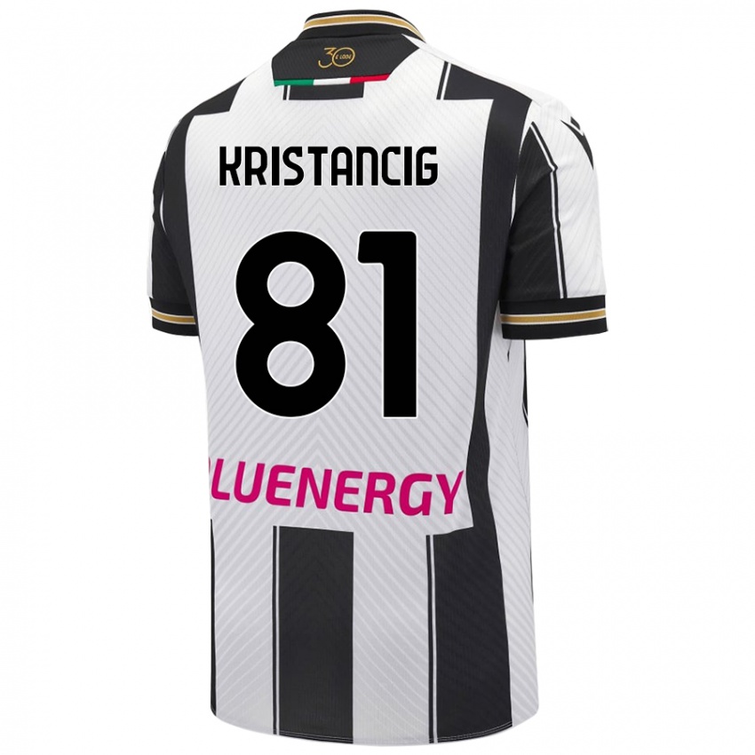 Kinder Luca Kristancig #81 Weiß Schwarz Heimtrikot Trikot 2024/25 T-Shirt Schweiz