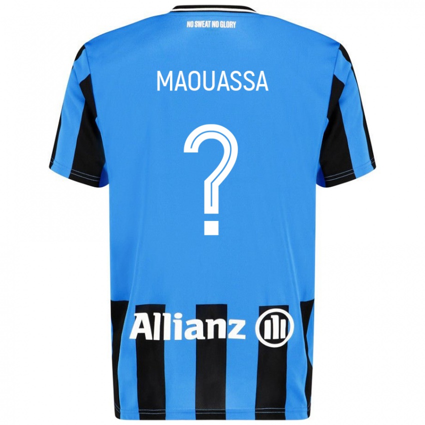 Enfant Maillot Faitout Maouassa #0 Bleu Ciel Noir Tenues Domicile 2024/25 T-Shirt Suisse