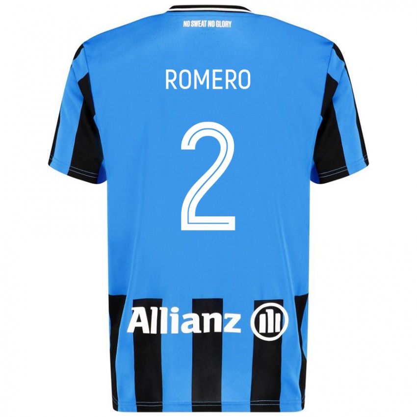 Enfant Maillot Zaid Romero #2 Bleu Ciel Noir Tenues Domicile 2024/25 T-Shirt Suisse