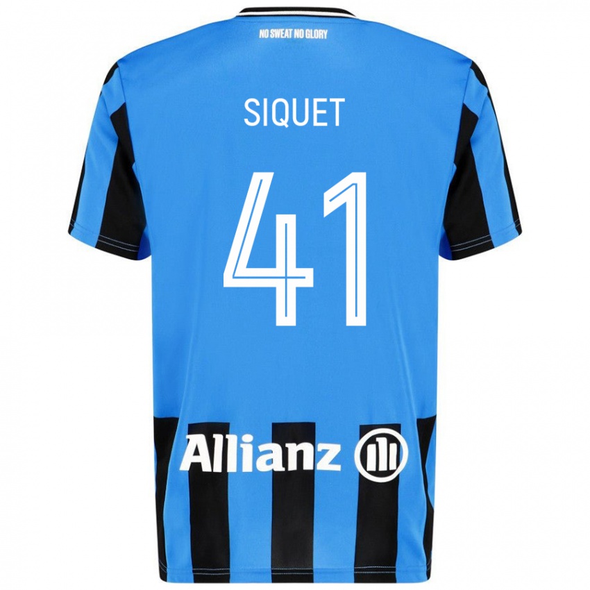 Enfant Maillot Hugo Siquet #41 Bleu Ciel Noir Tenues Domicile 2024/25 T-Shirt Suisse