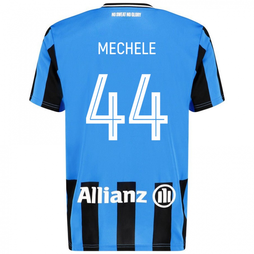 Enfant Maillot Brandon Mechele #44 Bleu Ciel Noir Tenues Domicile 2024/25 T-Shirt Suisse