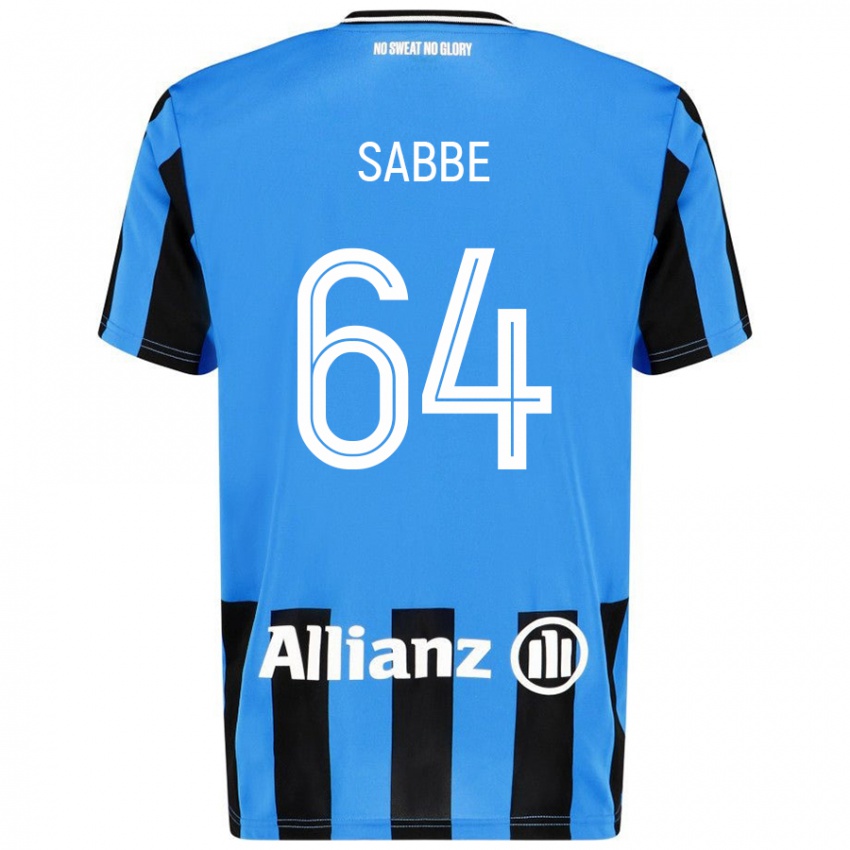 Enfant Maillot Kyriani Sabbe #64 Bleu Ciel Noir Tenues Domicile 2024/25 T-Shirt Suisse