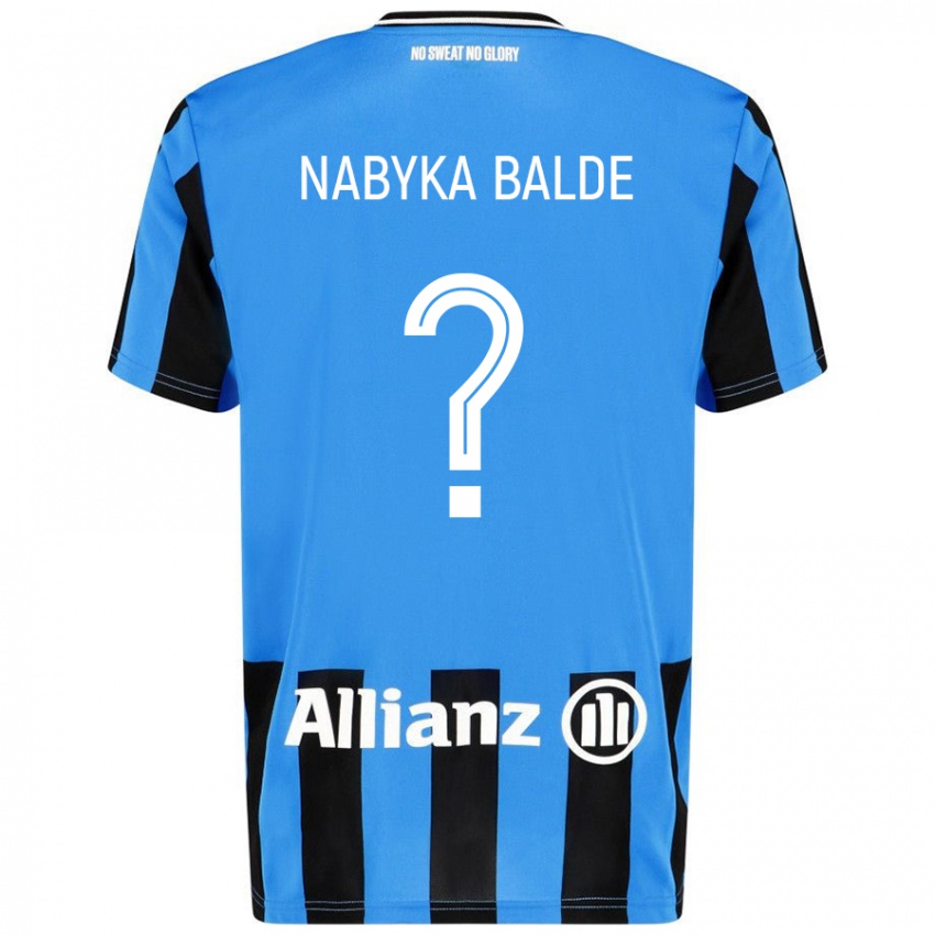 Enfant Maillot Mamadou Nabyka Balde #0 Bleu Ciel Noir Tenues Domicile 2024/25 T-Shirt Suisse