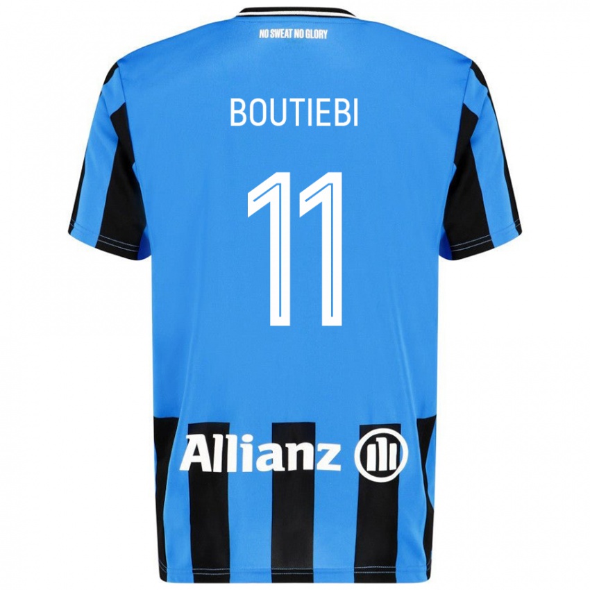 Enfant Maillot Rania Boutiebi #11 Bleu Ciel Noir Tenues Domicile 2024/25 T-Shirt Suisse