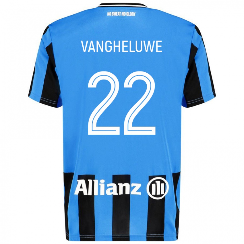 Enfant Maillot Jody Vangheluwe #22 Bleu Ciel Noir Tenues Domicile 2024/25 T-Shirt Suisse