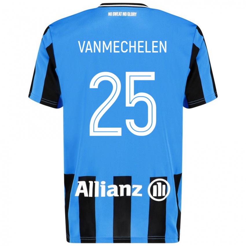 Enfant Maillot Davinia Vanmechelen #25 Bleu Ciel Noir Tenues Domicile 2024/25 T-Shirt Suisse