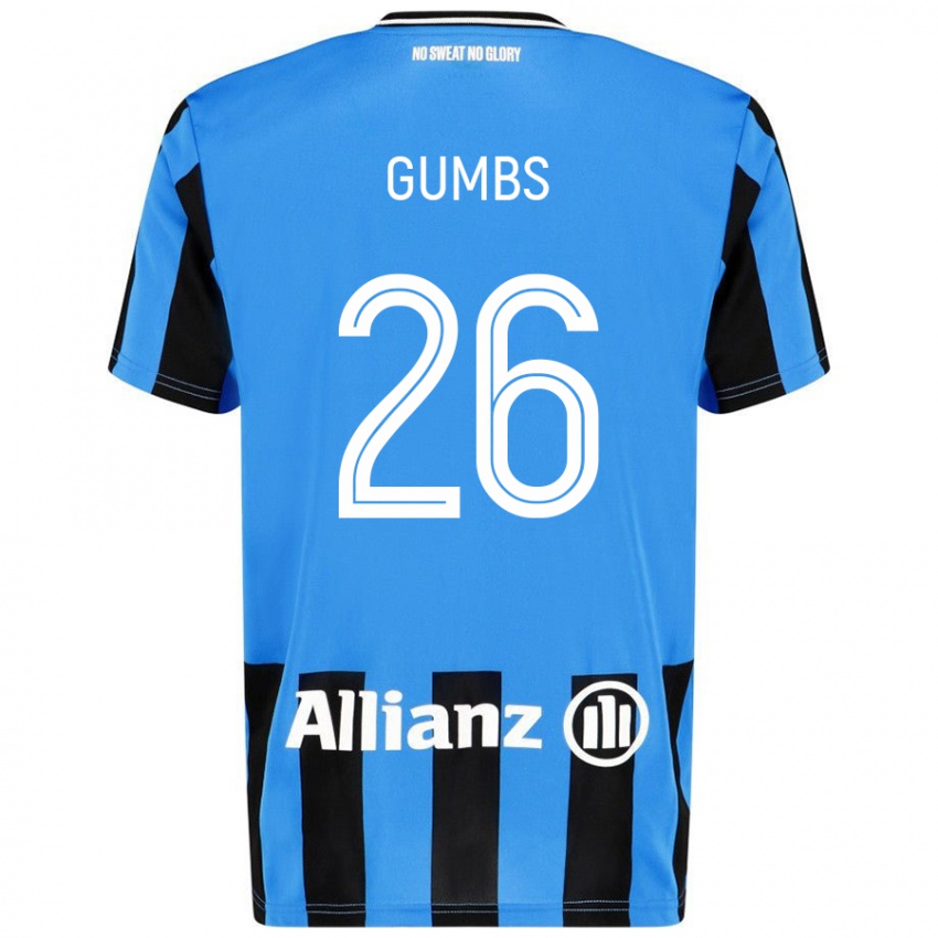 Enfant Maillot Aisse Gumbs #26 Bleu Ciel Noir Tenues Domicile 2024/25 T-Shirt Suisse