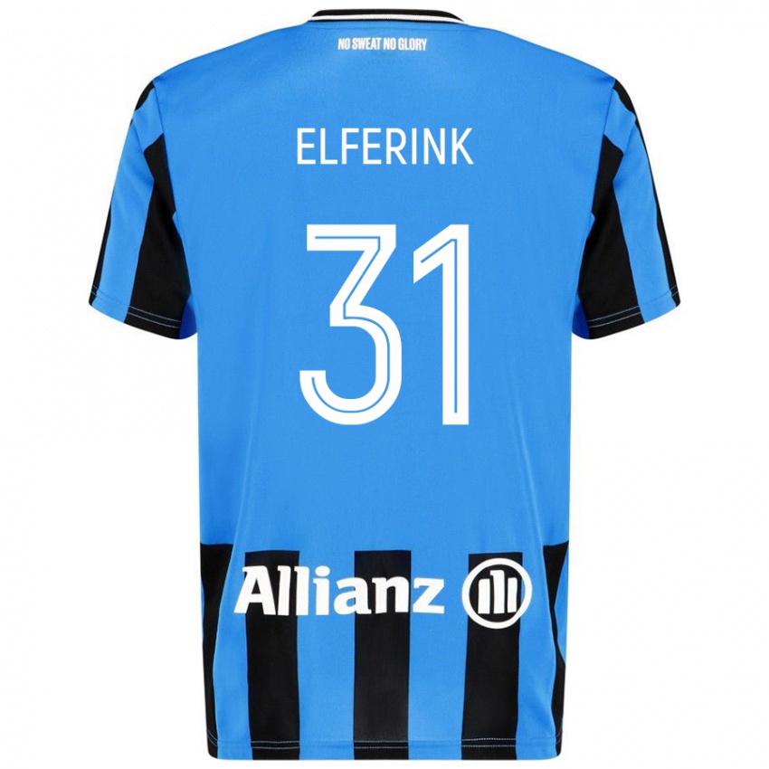 Enfant Maillot Marie Elferink #31 Bleu Ciel Noir Tenues Domicile 2024/25 T-Shirt Suisse