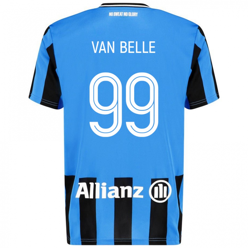 Enfant Maillot Lyndsey Van Belle #99 Bleu Ciel Noir Tenues Domicile 2024/25 T-Shirt Suisse