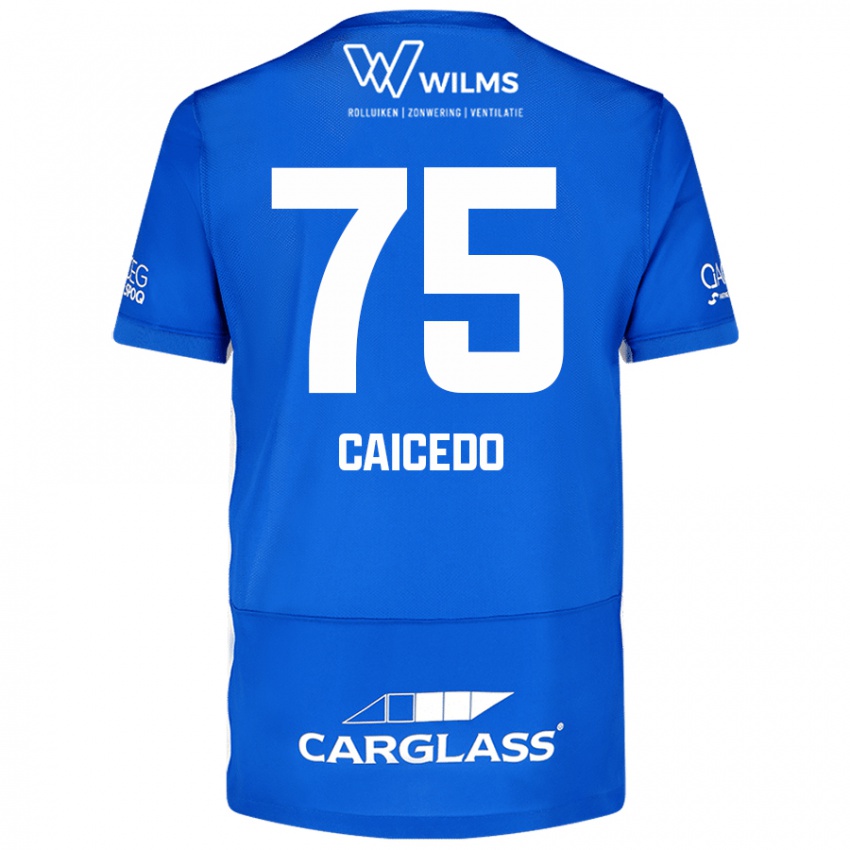 Kinder Alfred Caicedo #75 Blau Heimtrikot Trikot 2024/25 T-Shirt Schweiz