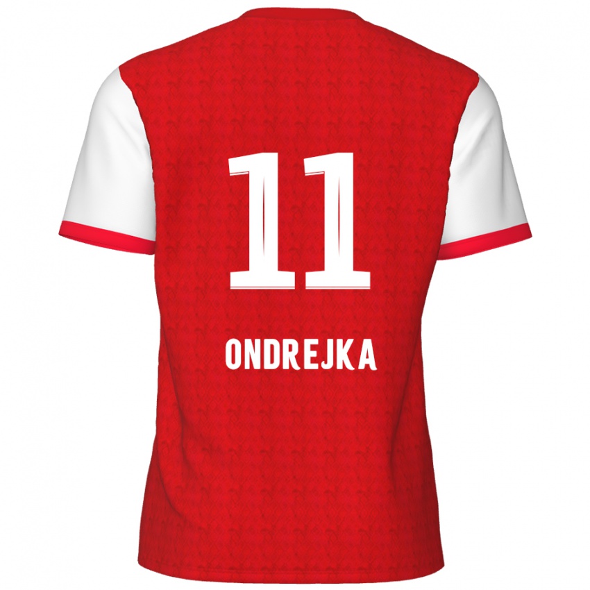 Kinder Jacob Ondrejka #11 Rot Weiß Heimtrikot Trikot 2024/25 T-Shirt Schweiz