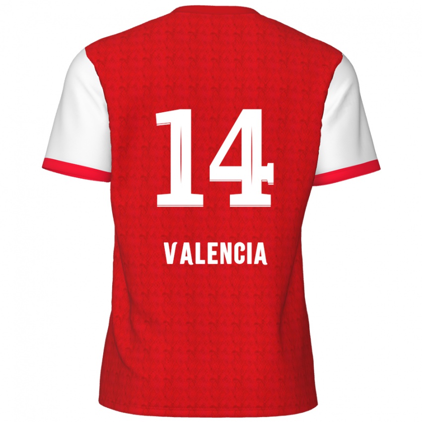 Kinder Anthony Valencia #14 Rot Weiß Heimtrikot Trikot 2024/25 T-Shirt Schweiz