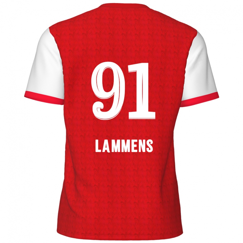 Kinder Senne Lammens #91 Rot Weiß Heimtrikot Trikot 2024/25 T-Shirt Schweiz