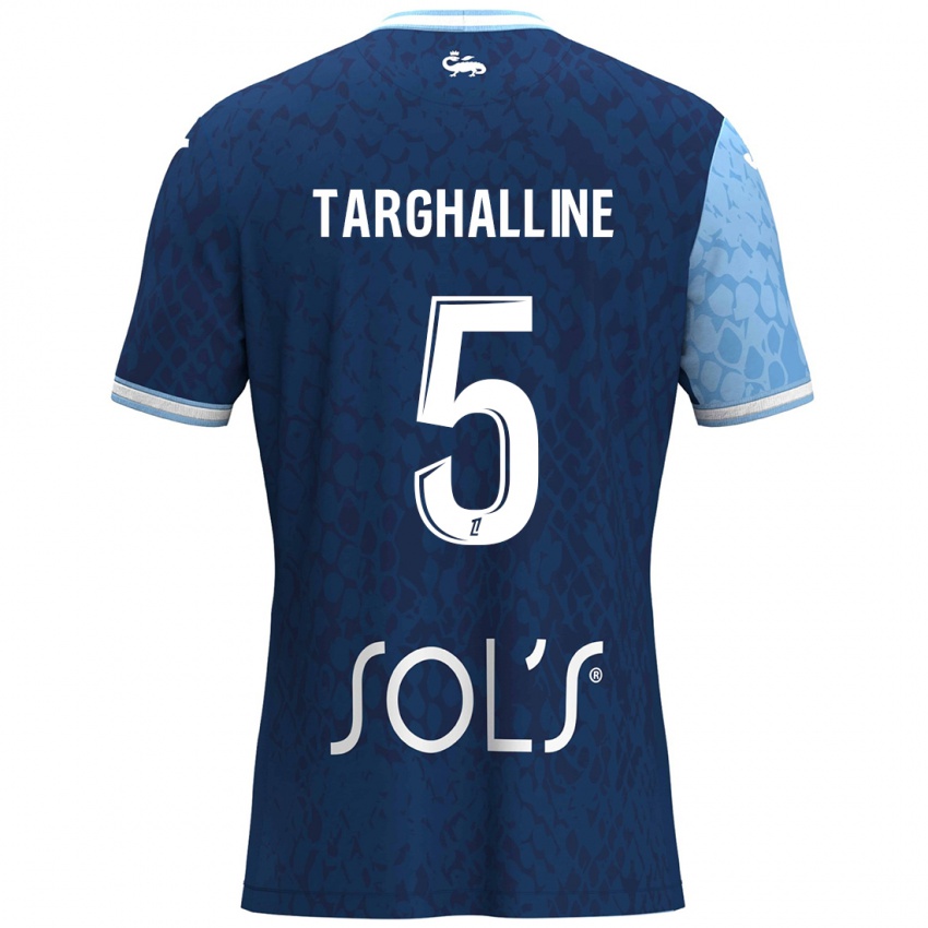 Kinder Oussama Targhalline #5 Himmelblau Dunkelblau Heimtrikot Trikot 2024/25 T-Shirt Schweiz