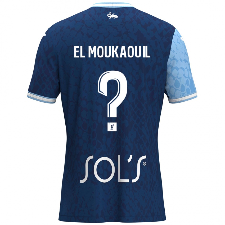 Kinder Mohamed El Moukaouil #0 Himmelblau Dunkelblau Heimtrikot Trikot 2024/25 T-Shirt Schweiz