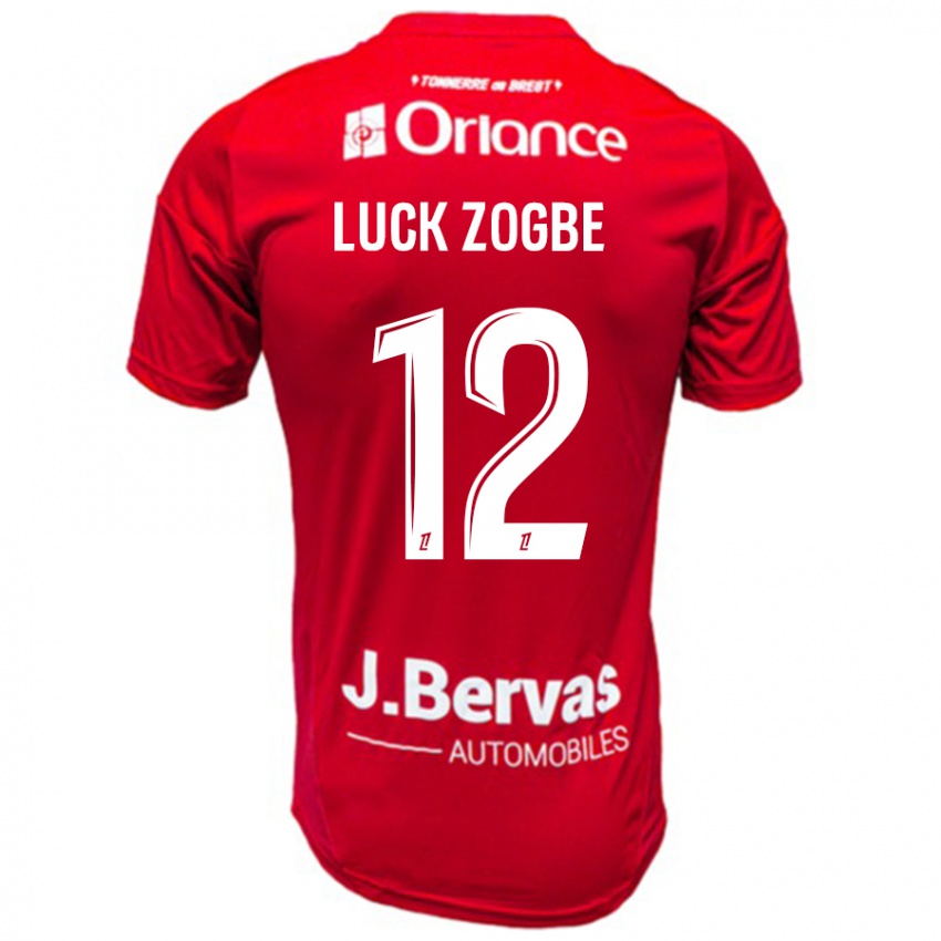 Enfant Maillot Luck Zogbé #12 Rouge Blanc Tenues Domicile 2024/25 T-Shirt Suisse