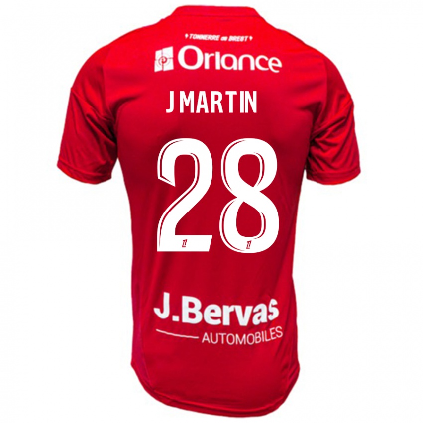 Kinder Jonas Martin #28 Rot Weiß Heimtrikot Trikot 2024/25 T-Shirt Schweiz