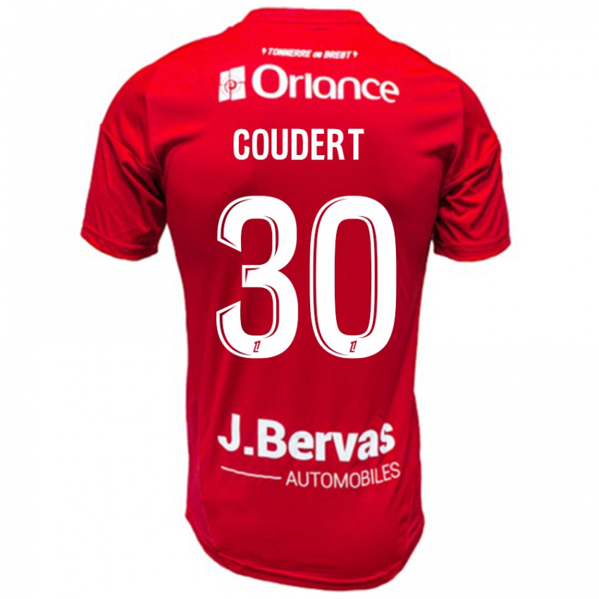 Kinder Grégoire Coudert #30 Rot Weiß Heimtrikot Trikot 2024/25 T-Shirt Schweiz