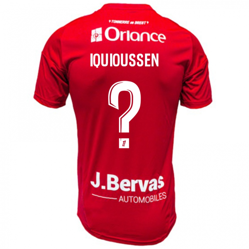 Enfant Maillot Adam Iquioussen #0 Rouge Blanc Tenues Domicile 2024/25 T-Shirt Suisse